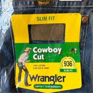 Men’s Wrangler Cowboy Cut Slim Fit Dark Stone Jeans 936 Sz. 28x30 NWT